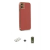 MARSİLYAN™- iPhone 11 Kılıf Yankı Serisi - Siyah Joko Magic 5D Hayalet Cam + Renkli Kamera Lens Koruma Cam - YL