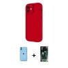 MARSİLYAN™- iPhone 11 Kılıf Yankı Yansıma Özel Seri - Şeffaf 360 Full Body Arka Koruyucu + Neon Fosforlu Kamera Lens - MI