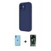 MARSİLYAN™- iPhone 11 Kılıf Yankı Yansıma Özel Seri - Şeffaf 360 Full Body Arka Koruyucu + Neon Fosforlu Kamera Lens - MI