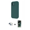 MARSİLYAN™- iPhone 11 Kılıf Yankı Yansıma Özel Seri - Şeffaf 360 Full Body Arka Koruyucu + Pers Alüminyum Kamera Lens - LT