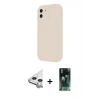 MARSİLYAN™- iPhone 11 Kılıf Yankı Yansıma Özel Seri - Şeffaf 360 Full Body Arka Koruyucu + Raze Metal Kamera Lens - GS