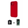 MARSİLYAN™- iPhone 11 Kılıf Yankı Yansıma Özel Seri - Şeffaf 360 Full Body Arka Koruyucu + PVD Metal Kamera Lens - TU