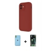 MARSİLYAN™- iPhone 11 Kılıf Yankı Yansıma Özel Seri - Şeffaf 360 Full Body Arka Koruyucu + Neon Fosforlu Kamera Lens - YL