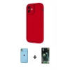 MARSİLYAN™- iPhone 11 Kılıf Yankı Yansıma Özel Seri - Şeffaf 360 Full Body Arka Koruyucu + Neon Fosforlu Kamera Lens - YL