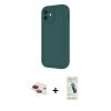 MARSİLYAN™- iPhone 11 Kılıf Yankı Yansıma Özel Seri - Şeffaf Pasifik Cam Ekran Koruyucu + Pers Alüminyum Kamera Lens - KI