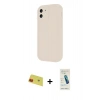 MARSİLYAN™- iPhone 11 Kılıf Yankı Yansıma Özel Seri - Şeffaf Pasifik Cam Ekran Koruyucu + Rainbow Kamera Lens Koruma Cam - KI