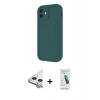 MARSİLYAN™- iPhone 11 Kılıf Yankı Yansıma Özel Seri - Şeffaf Pasifik Cam Ekran Koruyucu + Raze Metal Kamera Lens - GS