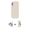 MARSİLYAN™- iPhone 11 Kılıf Yankı Yansıma Özel Seri - Şeffaf Pasifik Cam Ekran Koruyucu + Raze Metal Kamera Lens - GS