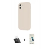 MARSİLYAN™- iPhone 11 Kılıf Yankı Yansıma Özel Seri - Şeffaf Pasifik Cam Ekran Koruyucu + Kamera Lens Koruma Cam - SF
