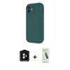 MARSİLYAN™- iPhone 11 Kılıf Yankı Yansıma Özel Seri - Şeffaf Pasifik Cam Ekran Koruyucu + PVD Metal Kamera Lens - TU
