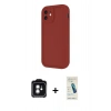 MARSİLYAN™- iPhone 11 Kılıf Yankı Yansıma Özel Seri - Şeffaf Pasifik Cam Ekran Koruyucu + PVD Metal Kamera Lens - YL