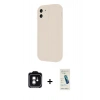MARSİLYAN™- iPhone 11 Kılıf Yankı Yansıma Özel Seri - Şeffaf Pasifik Cam Ekran Koruyucu + PVD Metal Kamera Lens - YL