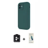MARSİLYAN™- iPhone 11 Kılıf Yankı Yansıma Özel Seri - Şeffaf Pasifik Cam Ekran Koruyucu + PVD Metal Kamera Lens - YL