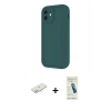 MARSİLYAN™- iPhone 11 Kılıf Yankı Yansıma Özel Seri - Şeffaf Pasifik Cam Ekran Koruyucu + Renkli Kamera Lens Koruma Cam - YL