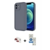 MARSİLYAN™- iPhone 11 Kılıf Yankı Yansıma Özel Seri - Şeffaf Royal Nano Ekran Koruyucu + Pers Alüminyum Kamera Lens - KI