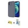 MARSİLYAN™- iPhone 11 Kılıf Yankı Yansıma Özel Seri - Şeffaf Royal Nano Ekran Koruyucu + Rainbow Kamera Lens Koruma Cam - KI