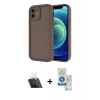 MARSİLYAN™- iPhone 11 Kılıf Yankı Yansıma Özel Seri - Şeffaf Royal Nano Ekran Koruyucu + Şeffaf Kamera Lens Koruma Cam