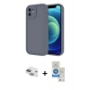 MARSİLYAN™- iPhone 11 Kılıf Yankı Yansıma Özel Seri - Şeffaf Royal Nano Ekran Koruyucu + Yeşil Pers Alüminyum Kamera Lens