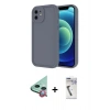 MARSİLYAN™- iPhone 11 Kılıf Yankı Yansıma Özel Seri - Şeffaf Uv Polymer Nano Ekran Koruyucu + Kırmızı Raze Metal Kamera Lens