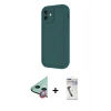 MARSİLYAN™- iPhone 11 Kılıf Yankı Yansıma Özel Seri - Şeffaf Uv Polymer Nano Ekran Koruyucu + Kırmızı Raze Metal Kamera Lens