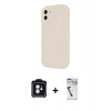 MARSİLYAN™- iPhone 11 Kılıf Yankı Yansıma Özel Seri - Şeffaf Uv Polymer Nano Ekran Koruyucu + PVD Metal Kamera Lens - MI