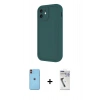 MARSİLYAN™- iPhone 11 Kılıf Yankı Yansıma Özel Seri - Şeffaf Uv Polymer Nano Ekran Koruyucu + Neon Fosforlu Kamera Lens - TU