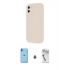 MARSİLYAN™- iPhone 11 Kılıf Yankı Yansıma Özel Seri - Şeffaf Uv Polymer Nano Ekran Koruyucu + Neon Fosforlu Kamera Lens - MI
