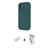 MARSİLYAN™- iPhone 11 Kılıf Yankı Yansıma Özel Seri - Şeffaf Uv Polymer Nano Ekran Koruyucu + Renkli Kamera Lens Koruma Cam - SI