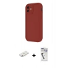 MARSİLYAN™- iPhone 11 Kılıf Yankı Yansıma Özel Seri - Şeffaf Uv Polymer Nano Ekran Koruyucu + Renkli Kamera Lens Koruma Cam - PE