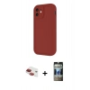 MARSİLYAN™- iPhone 11 Kılıf Yankı Yansıma Özel Seri - Siyah 34D Hayalet Izgaralı Cam + Pers Alüminyum Kamera Lens - KI