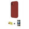 MARSİLYAN™- iPhone 11 Kılıf Yankı Yansıma Özel Seri - Siyah 34D Hayalet Izgaralı Cam + Rainbow Kamera Lens Koruma Cam - KI