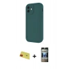 MARSİLYAN™- iPhone 11 Kılıf Yankı Yansıma Özel Seri - Siyah 34D Hayalet Izgaralı Cam + Rainbow Kamera Lens Koruma Cam - KI