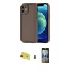 MARSİLYAN™- iPhone 11 Kılıf Yankı Yansıma Özel Seri - Siyah 34D Hayalet Izgaralı Cam + Rainbow Kamera Lens Koruma Cam - KI