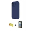 MARSİLYAN™- iPhone 11 Kılıf Yankı Yansıma Özel Seri - Siyah 34D Hayalet Izgaralı Cam + Rainbow Kamera Lens Koruma Cam - KI