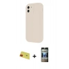 MARSİLYAN™- iPhone 11 Kılıf Yankı Yansıma Özel Seri - Siyah 34D Hayalet Izgaralı Cam + Rainbow Kamera Lens Koruma Cam - KI