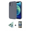 MARSİLYAN™- iPhone 11 Kılıf Yankı Yansıma Özel Seri - Siyah 34D Hayalet Izgaralı Cam + Raze Metal Kamera Lens - MI