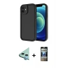 MARSİLYAN™- iPhone 11 Kılıf Yankı Yansıma Özel Seri - Siyah 34D Hayalet Izgaralı Cam + Raze Metal Kamera Lens - MI