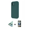 MARSİLYAN™- iPhone 11 Kılıf Yankı Yansıma Özel Seri - Siyah 34D Hayalet Izgaralı Cam + Raze Metal Kamera Lens - MI