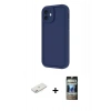 MARSİLYAN™- iPhone 11 Kılıf Yankı Yansıma Özel Seri - Siyah 34D Hayalet Izgaralı Cam + Renkli Kamera Lens Koruma Cam - PE
