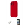 MARSİLYAN™- iPhone 11 Kılıf Yankı Yansıma Özel Seri - Siyah 34D Hayalet Izgaralı Cam + Renkli Kamera Lens Koruma Cam - PE
