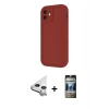 MARSİLYAN™- iPhone 11 Kılıf Yankı Yansıma Özel Seri - Siyah 34D Hayalet Izgaralı Cam + Raze Metal Kamera Lens - GS
