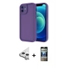 MARSİLYAN™- iPhone 11 Kılıf Yankı Yansıma Özel Seri - Siyah 34D Hayalet Izgaralı Cam + Raze Metal Kamera Lens - GS