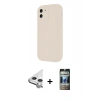 MARSİLYAN™- iPhone 11 Kılıf Yankı Yansıma Özel Seri - Siyah 34D Hayalet Izgaralı Cam + Raze Metal Kamera Lens - GS