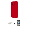 MARSİLYAN™- iPhone 11 Kılıf Yankı Yansıma Özel Seri - Siyah 34D Hayalet Izgaralı Cam + Renkli Kamera Lens Koruma Cam - SI