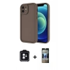 MARSİLYAN™- iPhone 11 Kılıf Yankı Yansıma Özel Seri - Siyah 34D Hayalet Izgaralı Cam + PVD Metal Kamera Lens - YL