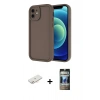 MARSİLYAN™- iPhone 11 Kılıf Yankı Yansıma Özel Seri - Siyah 34D Hayalet Izgaralı Cam + Renkli Kamera Lens Koruma Cam - YL