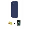 MARSİLYAN™- iPhone 11 Kılıf Yankı Yansıma Özel Seri - Siyah 360 Mat Full Body Arka Koruyucu + Rainbow Kamera Lens Koruma Cam - KI