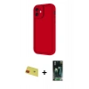 MARSİLYAN™- iPhone 11 Kılıf Yankı Yansıma Özel Seri - Siyah 360 Mat Full Body Arka Koruyucu + Rainbow Kamera Lens Koruma Cam - KI