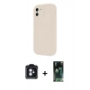 MARSİLYAN™- iPhone 11 Kılıf Yankı Yansıma Özel Seri - Siyah 360 Mat Full Body Arka Koruyucu + PVD Metal Kamera Lens - MI