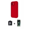 MARSİLYAN™- iPhone 11 Kılıf Yankı Yansıma Özel Seri - Siyah 360 Mat Full Body Arka Koruyucu + PVD Metal Kamera Lens - MI